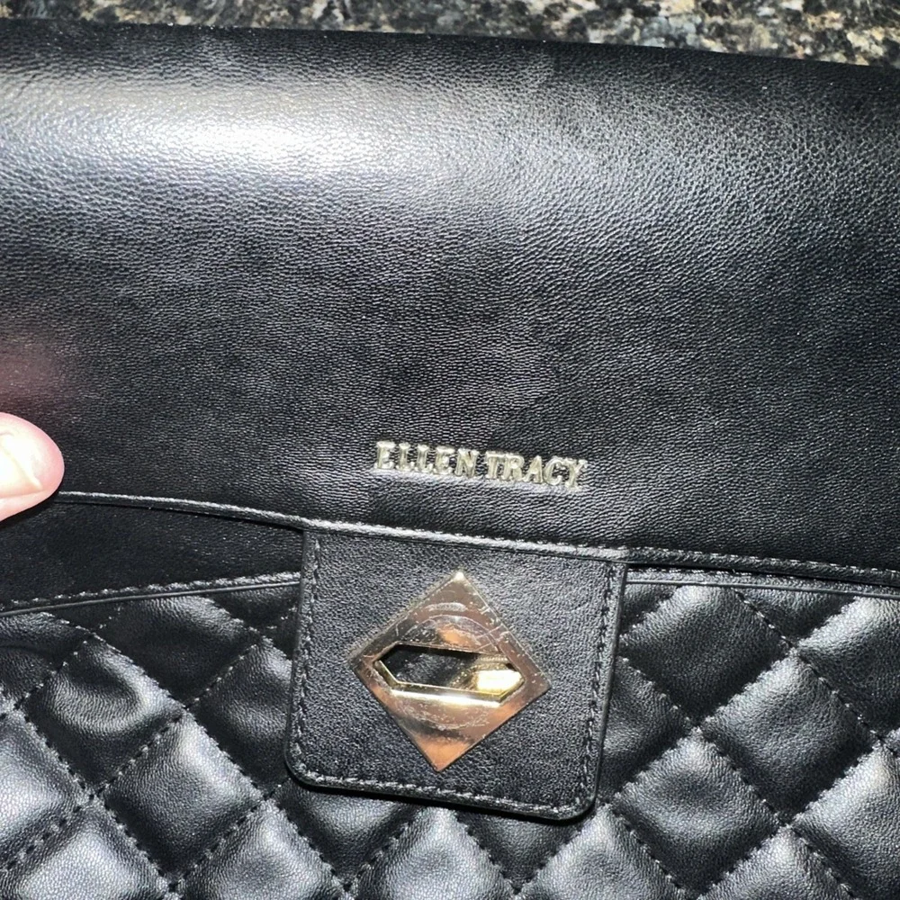 Ellen Tracy Black Handbag Classy Boho‎ Quilted Design MSRP $168